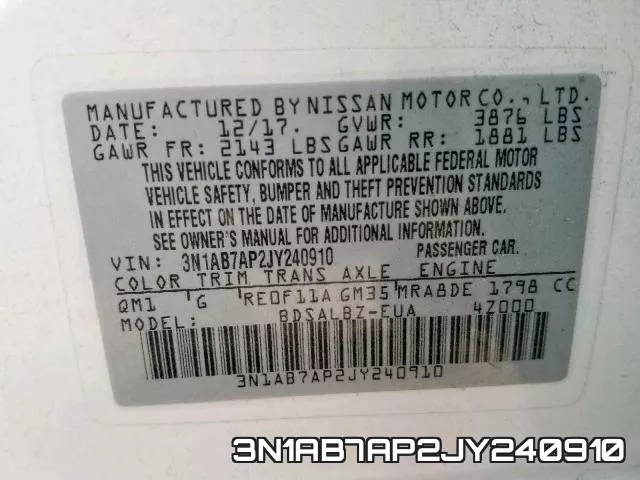 3N1AB7AP2JY240910 фото 2