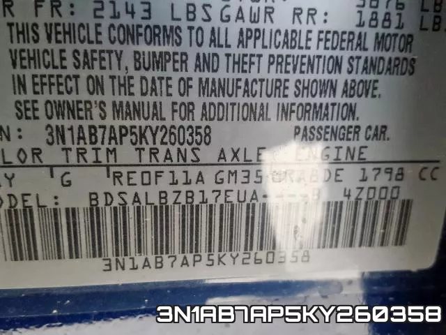 3N1AB7AP5KY260358 фото 2