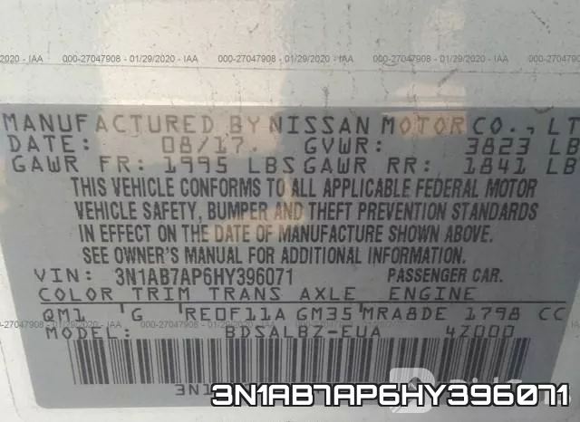 3N1AB7AP6HY396071 фото 10