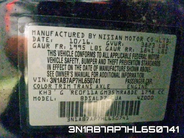 3N1AB7AP7HL650741 фото 2