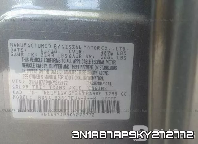 3N1AB7AP9KY272772 фото 10