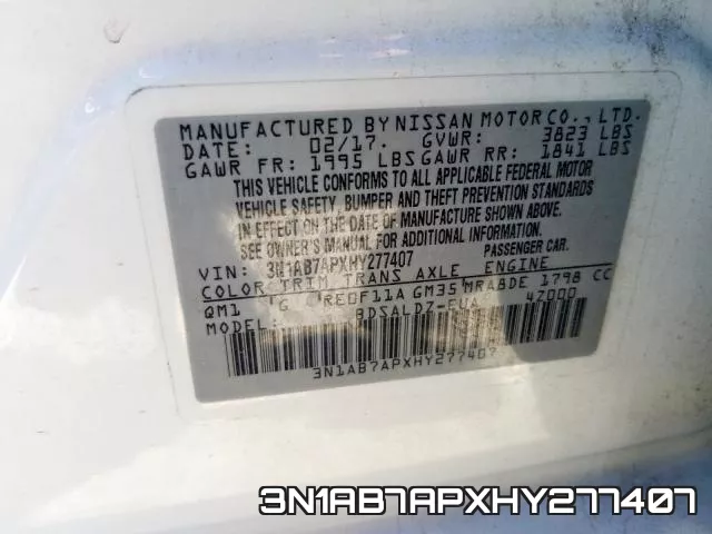 3N1AB7APXHY277407 фото 2