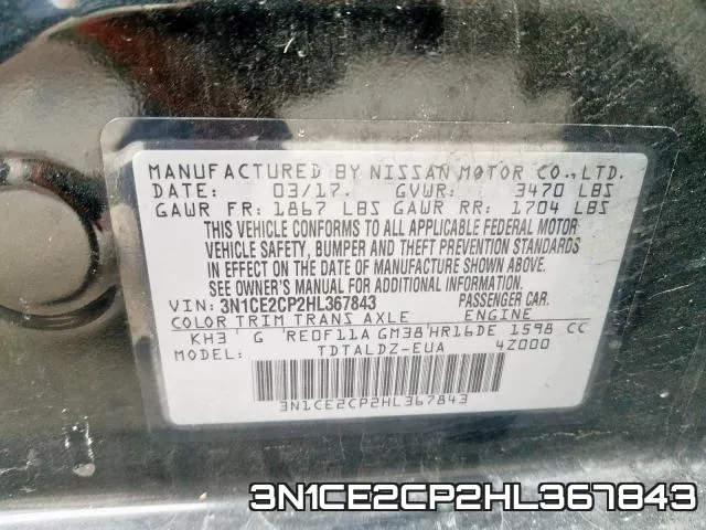 3N1CE2CP2HL367843 фото 2