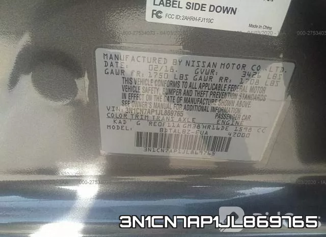 3N1CN7AP1JL869765 фото 10