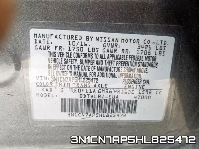3N1CN7AP5HL825472 фото 2