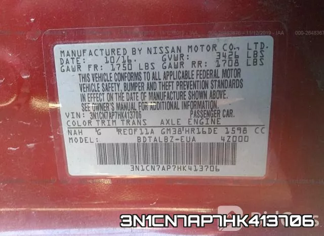 3N1CN7AP7HK413706 фото 10