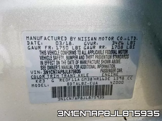 3N1CN7AP8JL875935 фото 2