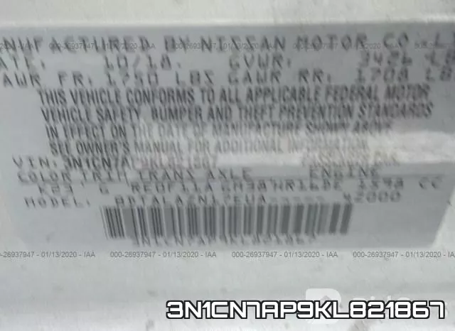 3N1CN7AP9KL821867 фото 10