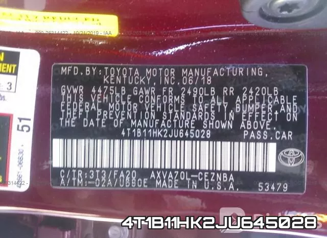 4T1B11HK2JU645028 фото 10