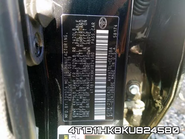 4T1B11HK8KU824580 фото 2