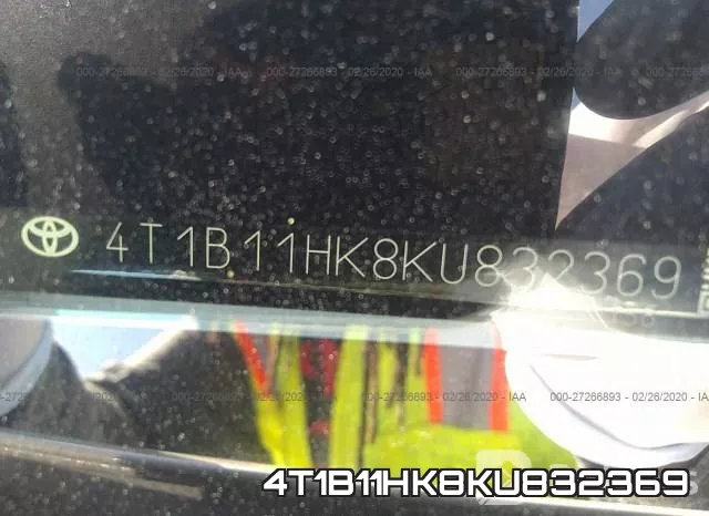 4T1B11HK8KU832369 фото 10