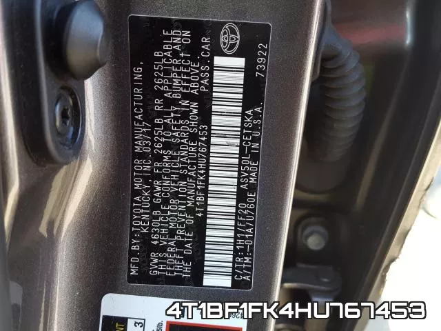 4T1BF1FK4HU767453 фото 2