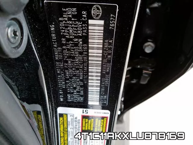 4T1C11AKXLU878169 фото 2