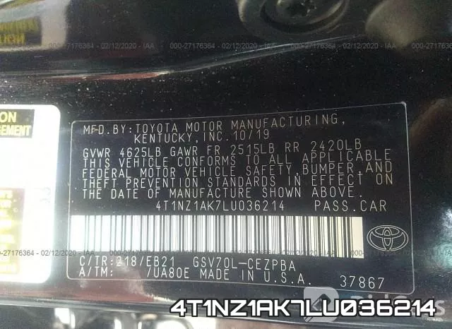 4T1NZ1AK7LU036214 фото 10