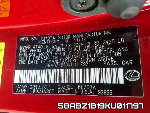 58ABZ1B19KU011797 фото 2