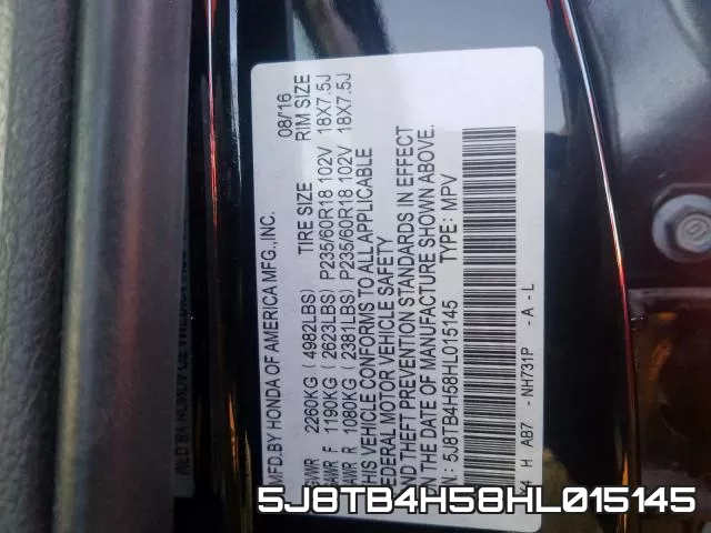 5J8TB4H58HL015145 фото 2