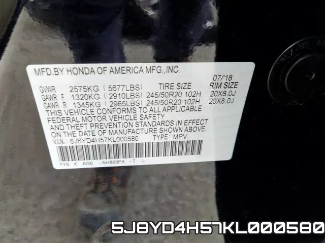 5J8YD4H57KL000580 фото 2