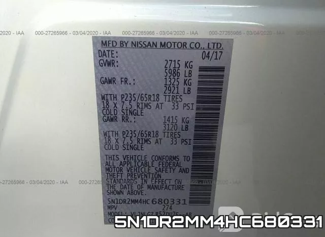 5N1DR2MM4HC680331 фото 10