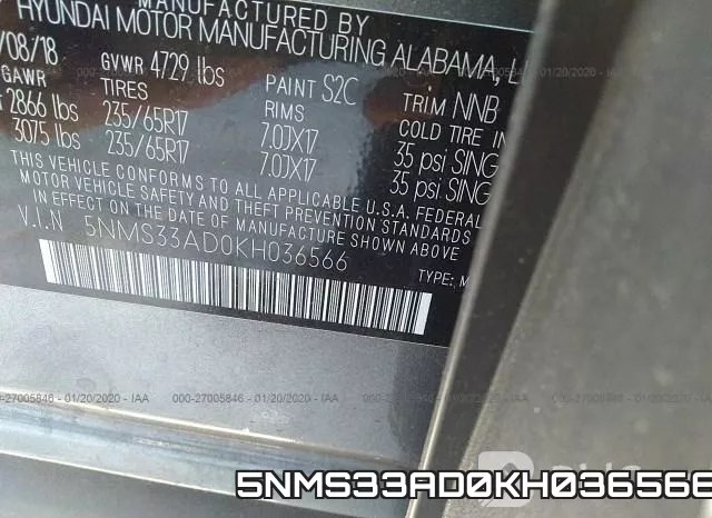 5NMS33AD0KH036566 фото 10