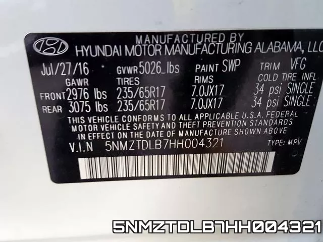 5NMZTDLB7HH004321 фото 2