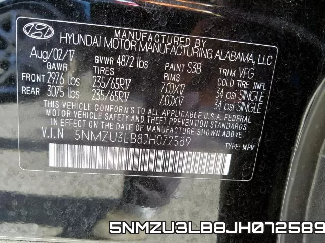 5NMZU3LB8JH072589 фото 2