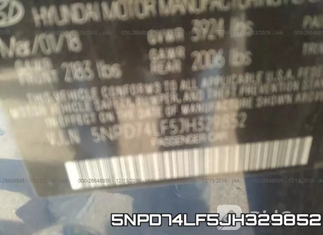 5NPD74LF5JH329852 фото 10
