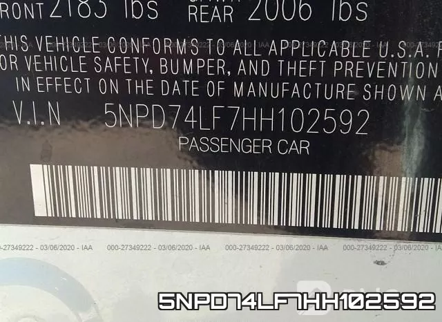 5NPD74LF7HH102592 фото 10