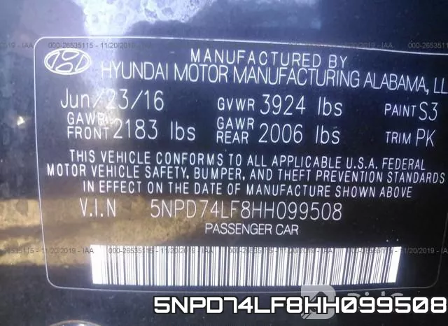 5NPD74LF8HH099508 фото 10