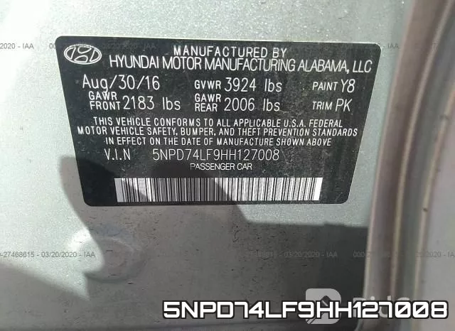 5NPD74LF9HH127008 фото 10