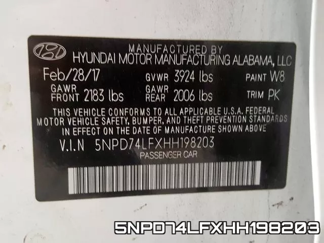 5NPD74LFXHH198203 фото 2