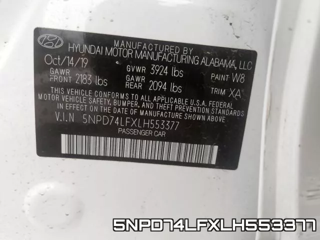 5NPD74LFXLH553377 фото 2