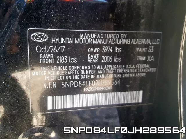 5NPD84LF0JH289564 фото 2