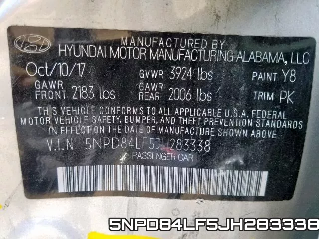 5NPD84LF5JH283338 фото 2