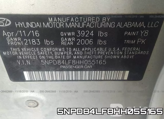 5NPD84LF8HH055165 фото 10