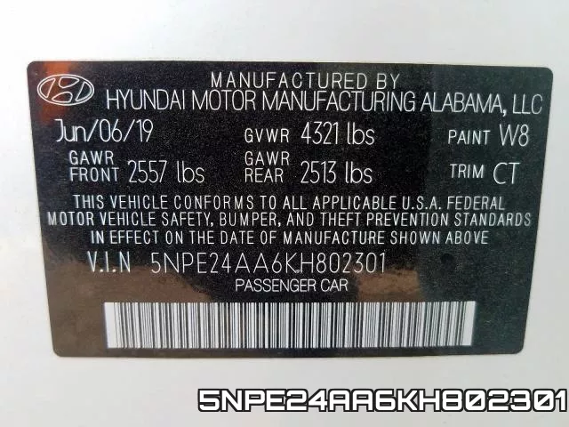 5NPE24AA6KH802301 фото 2