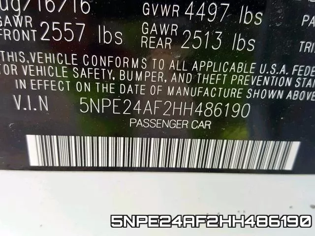 5NPE24AF2HH486190 фото 2