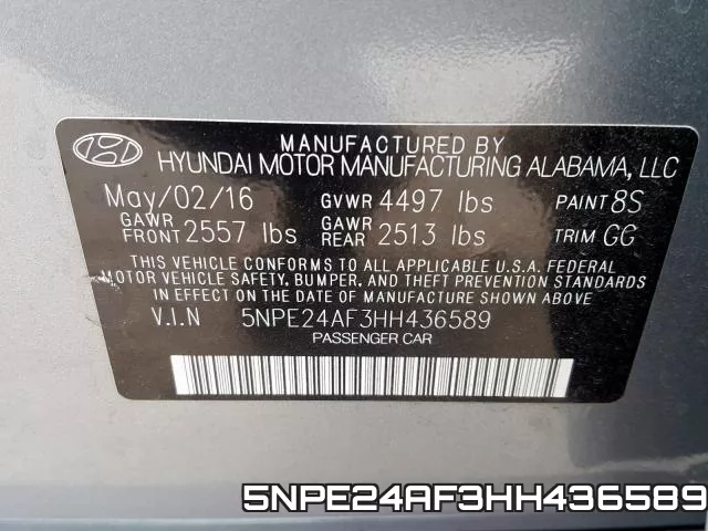 5NPE24AF3HH436589 фото 2