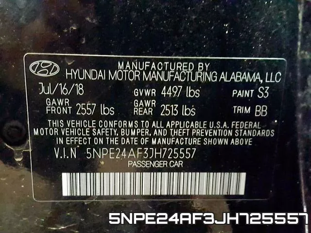 5NPE24AF3JH725557 фото 2