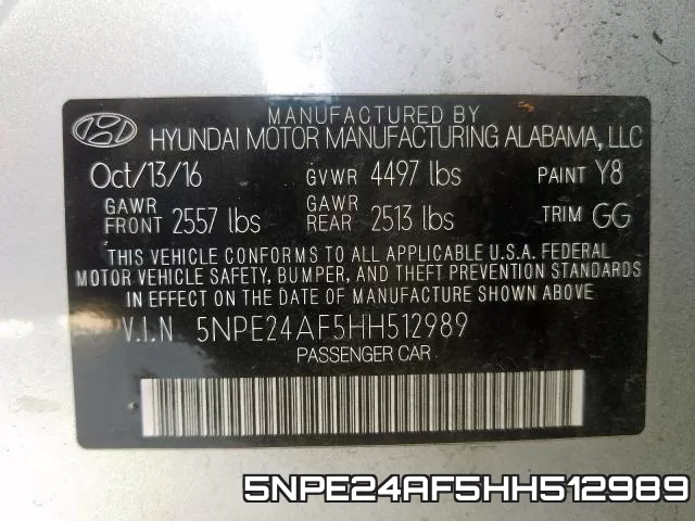 5NPE24AF5HH512989 фото 2