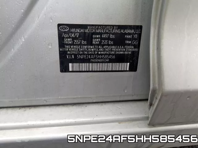 5NPE24AF5HH585456 фото 2