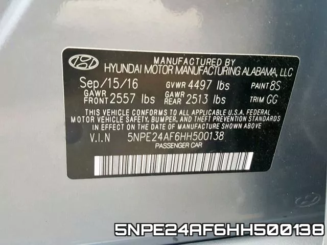 5NPE24AF6HH500138 фото 2