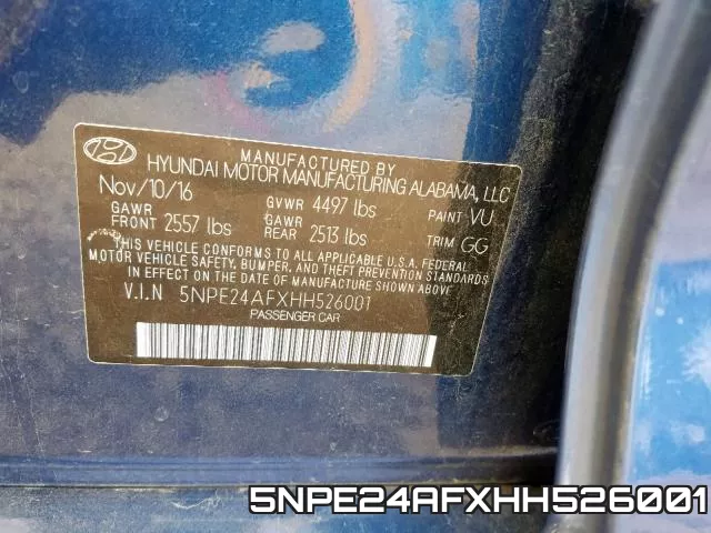 5NPE24AFXHH526001 фото 2