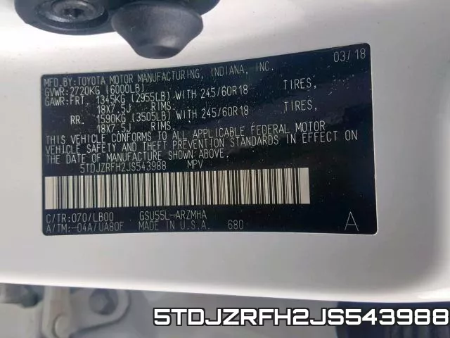 5TDJZRFH2JS543988 фото 2