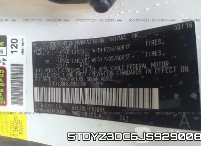 5TDYZ3DC6JS929008 фото 10