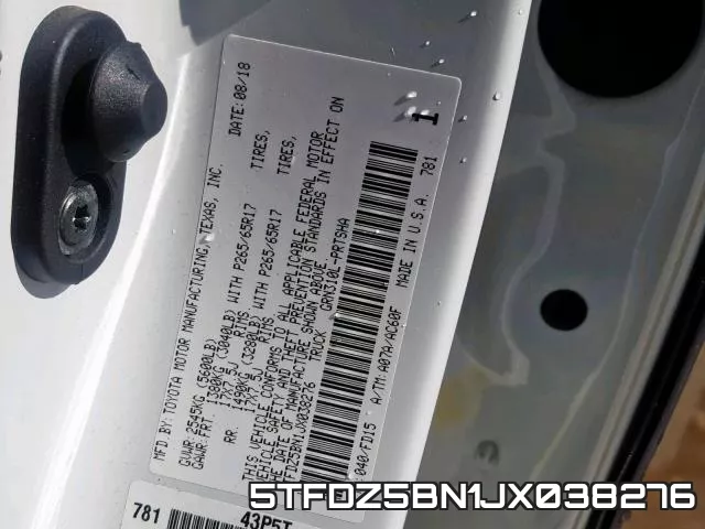 5TFDZ5BN1JX038276 фото 2