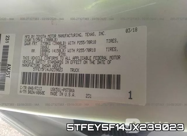 5TFEY5F14JX239023 фото 10