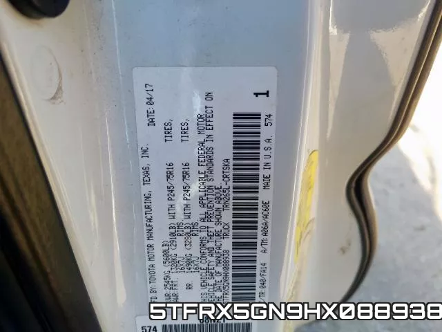5TFRX5GN9HX088938 фото 2