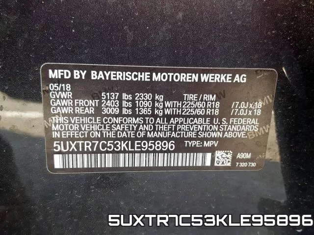 5UXTR7C53KLE95896 фото 2