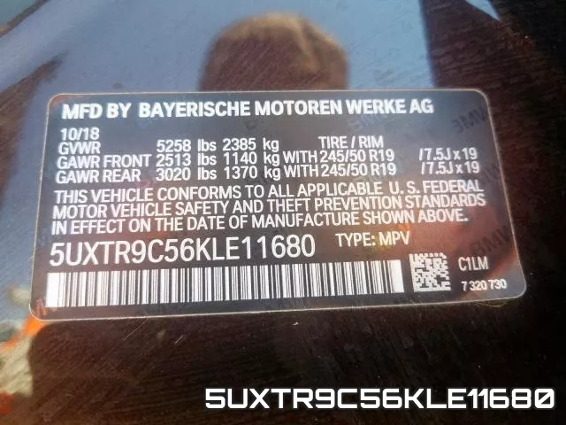 5UXTR9C56KLE11680 фото 2