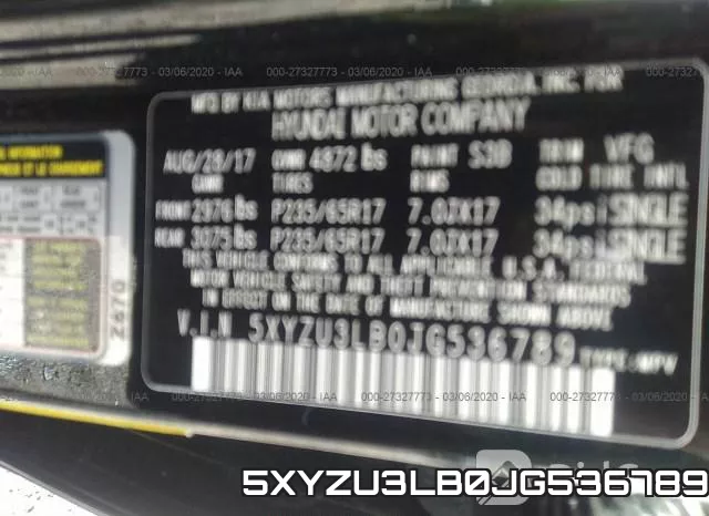 5XYZU3LB0JG536789 фото 10